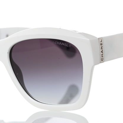 Chanel Acetate Metal Square Folding Sunglasses 6055-B White 7 of 12