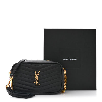 Saint Laurent Grain De Poudre Matelasse Monogram Mini Lou Camera Bag Black 11 of 11