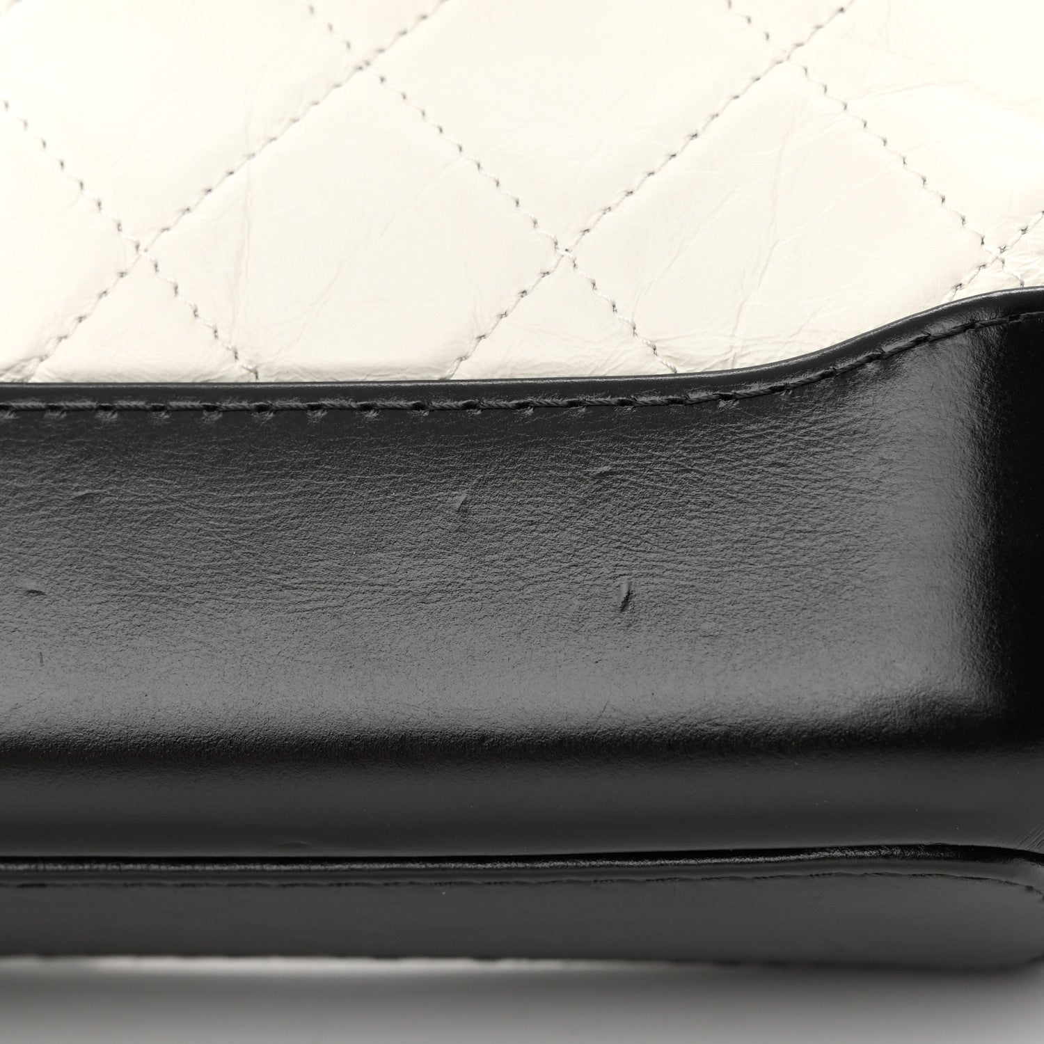 Chanel Aged Calfskin Quilted Small Gabrielle Hobo Black White 15 of 19