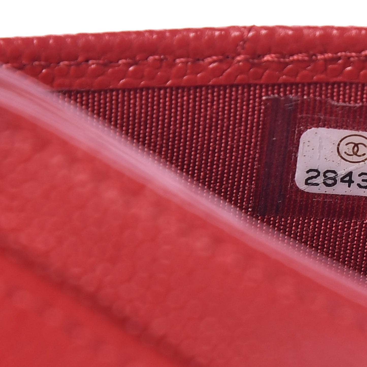 Caviar Quilted Card Holder Red