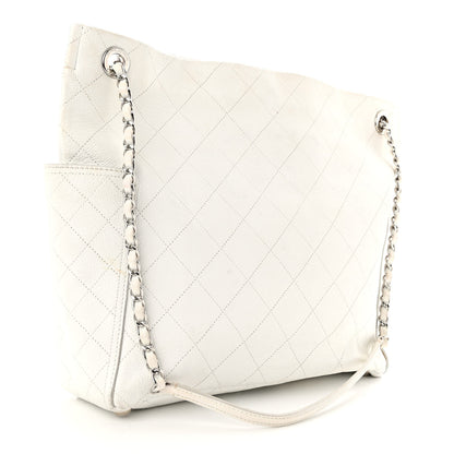 Chanel Caviar Stitched CC Pocket Tote White 3 of 13