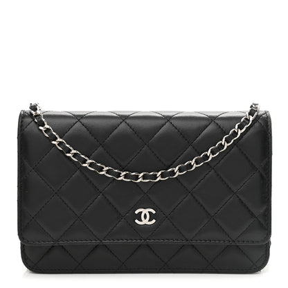 Chanel Lambskin Quilted Wallet On Chain WOC Black 1 of 16