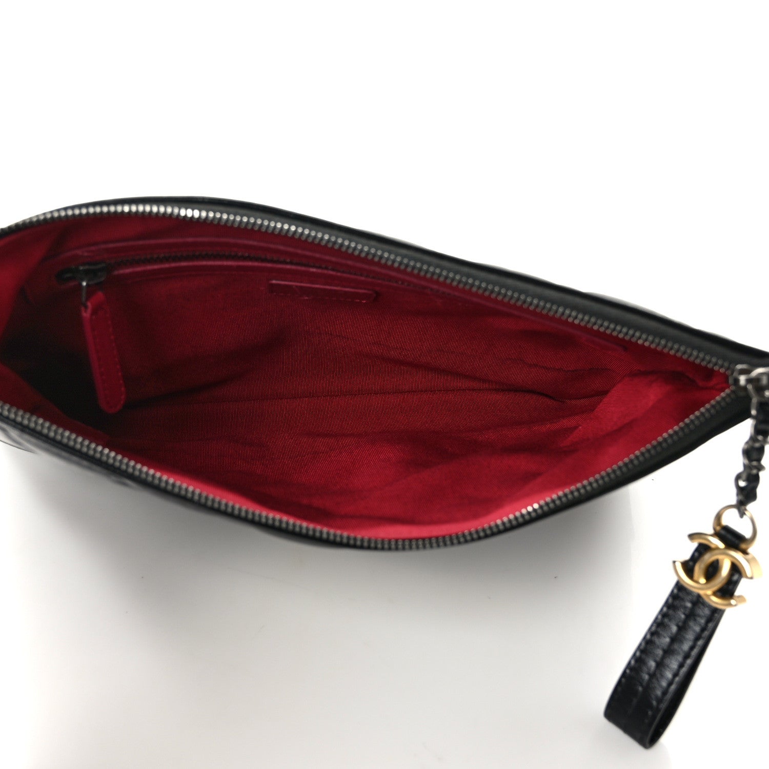 Chanel Aged Calfskin Quilted Medium Gabrielle Cosmetic Case Black 5 of 11