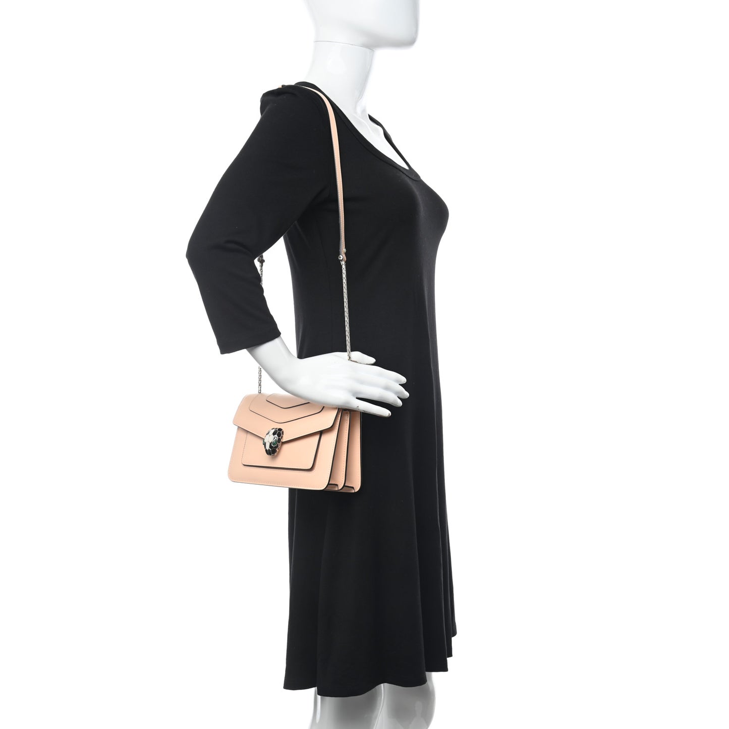 Calfskin Serpenti Forever Small Crossbody Bag Peach