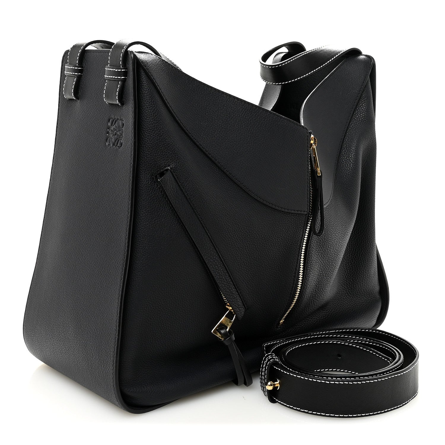 Loewe Calfskin Large Hammock Shoulder Bag Midnight Blue Black 3 of 10