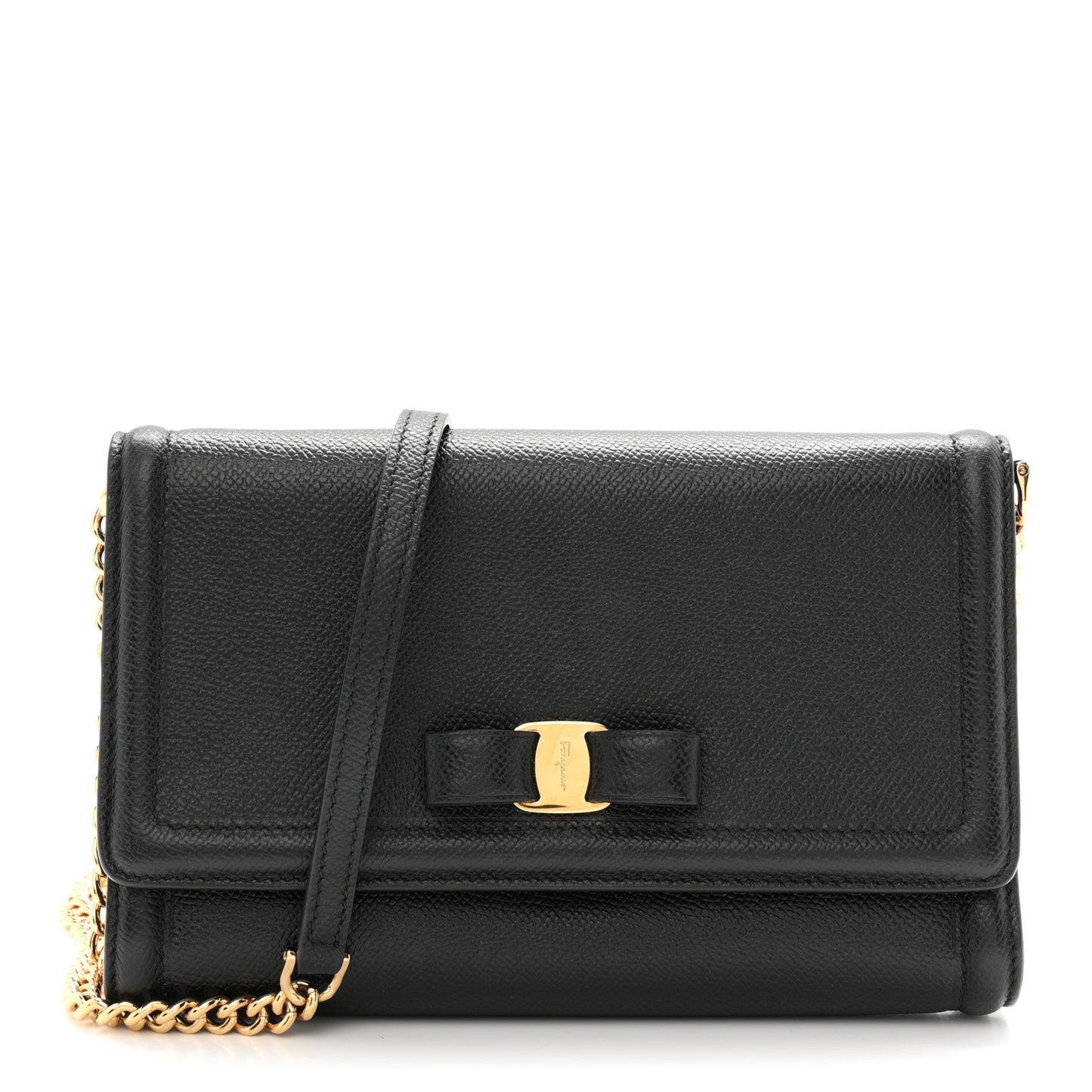 Hammered Calfskin Vara Bow Mini Bag Black