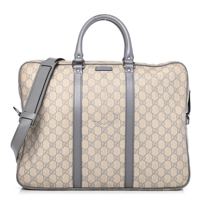 Gucci GG Supreme Monogram Briefcase Ecru Grigio 1 of 4