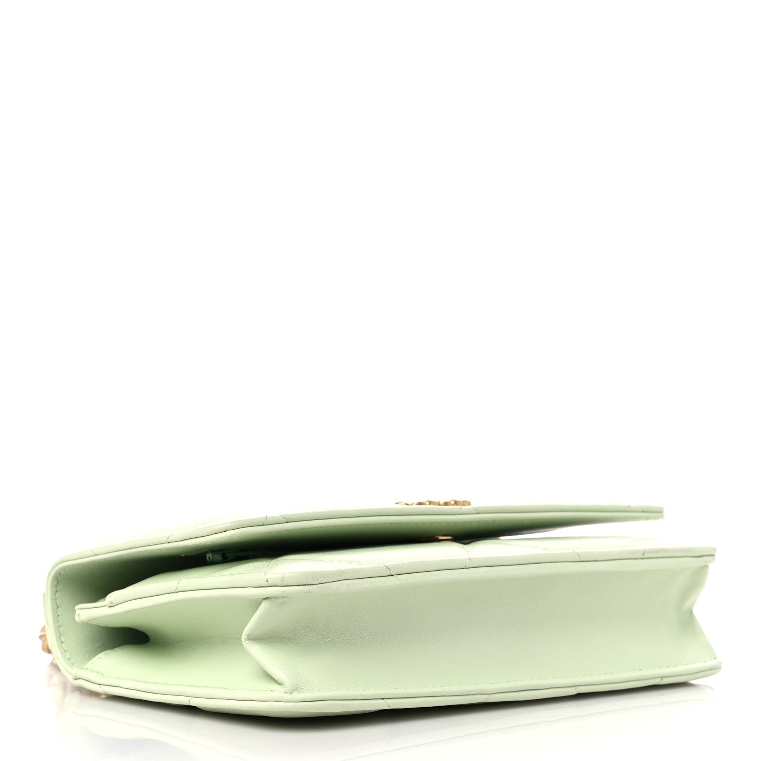 Chanel Lambskin Quilted Chanel 19 Wallet On Chain WOC Light Green 4 of 15