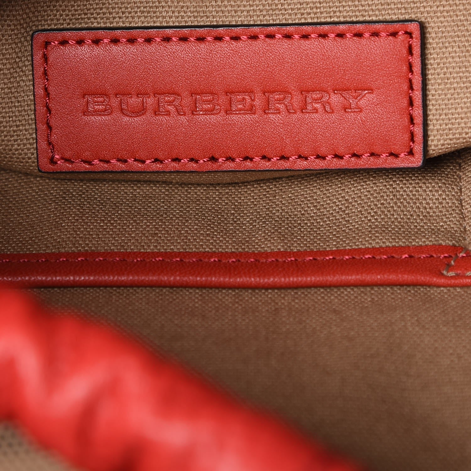 Burberry Grainy Calf Bucket Shoulder Bag Red 7 of 10