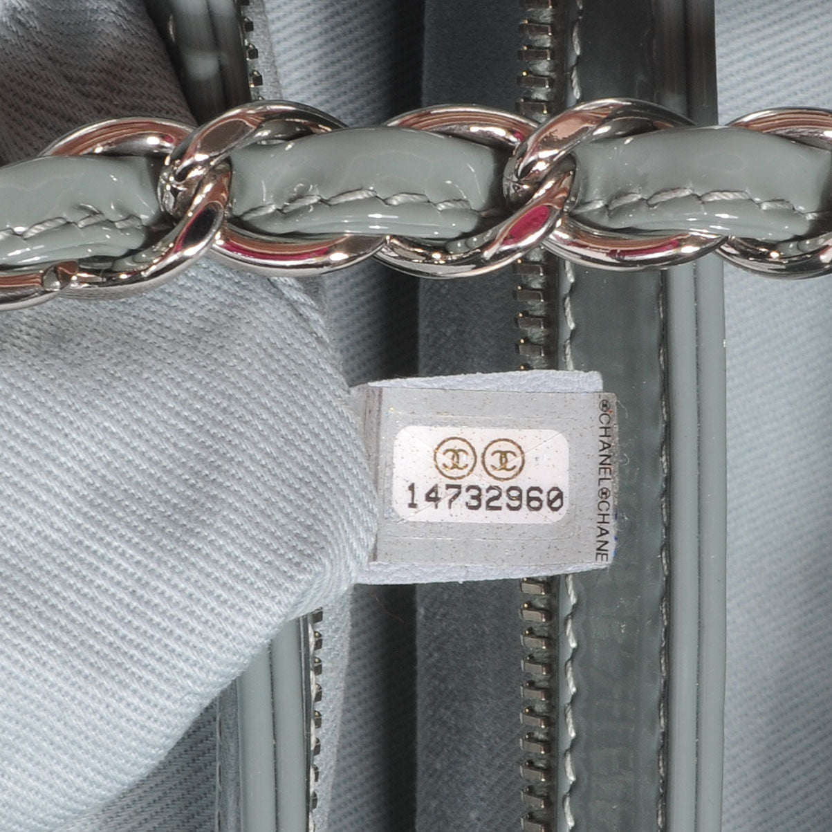 Chanel Patent Quilted Medium Just Mademoiselle Grey 7 of 7