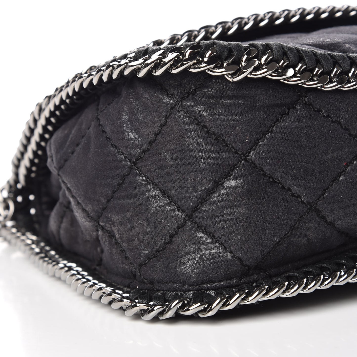 Shaggy Deer Quilted Falabella Shoulder Bag Black