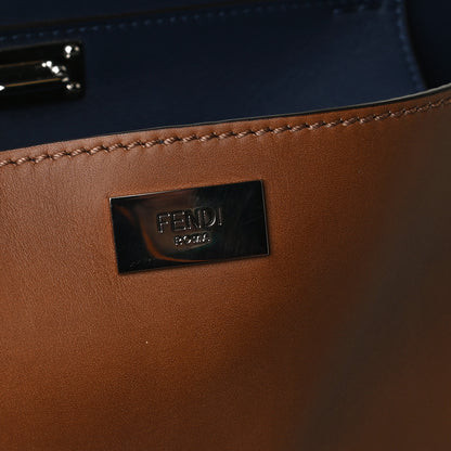 Fendi Smooth Calfskin FF Embossed Sfumate Large Mens Peekaboo Iconic Essential Satchel Cuoio 8 of 20