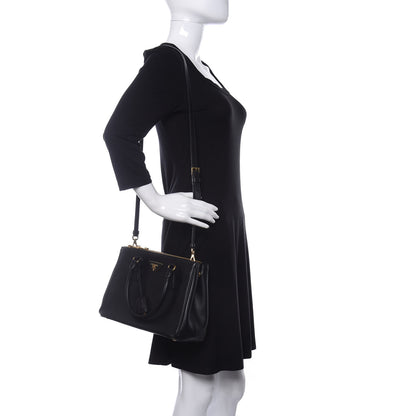 Prada Saffiano Small Galleria Double Zip Tote Black 2 of 10