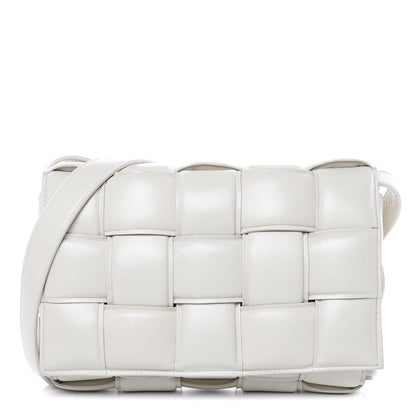 Bottega Veneta Paper Calfskin Maxi Intreccio Padded Cassette Crossbody Bag White 1 of 13