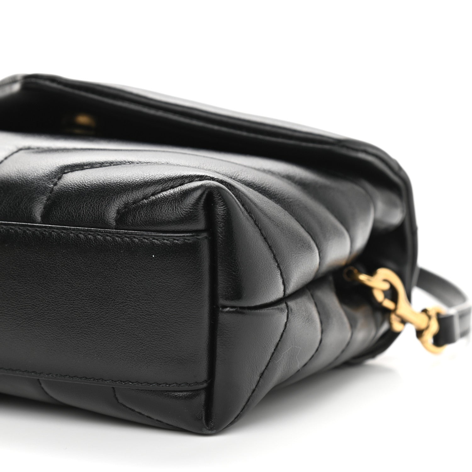 Saint Laurent Calfskin Y Quilted Monogram Toy Loulou Crossbody Bag Black 11 of 12