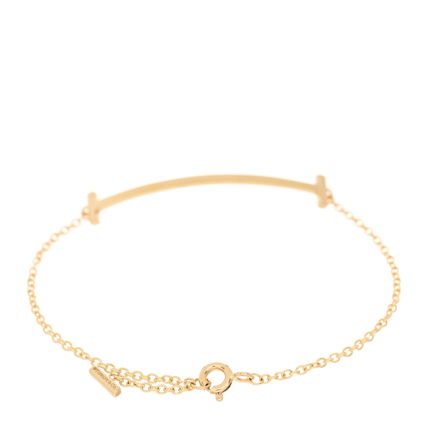 Tiffany 18K Yellow Gold T Smile Bracelet 2 of 3