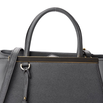 Fendi Vitello Elite Petite 2Jours Tote Grigio Grigio Chiaro 13 of 13