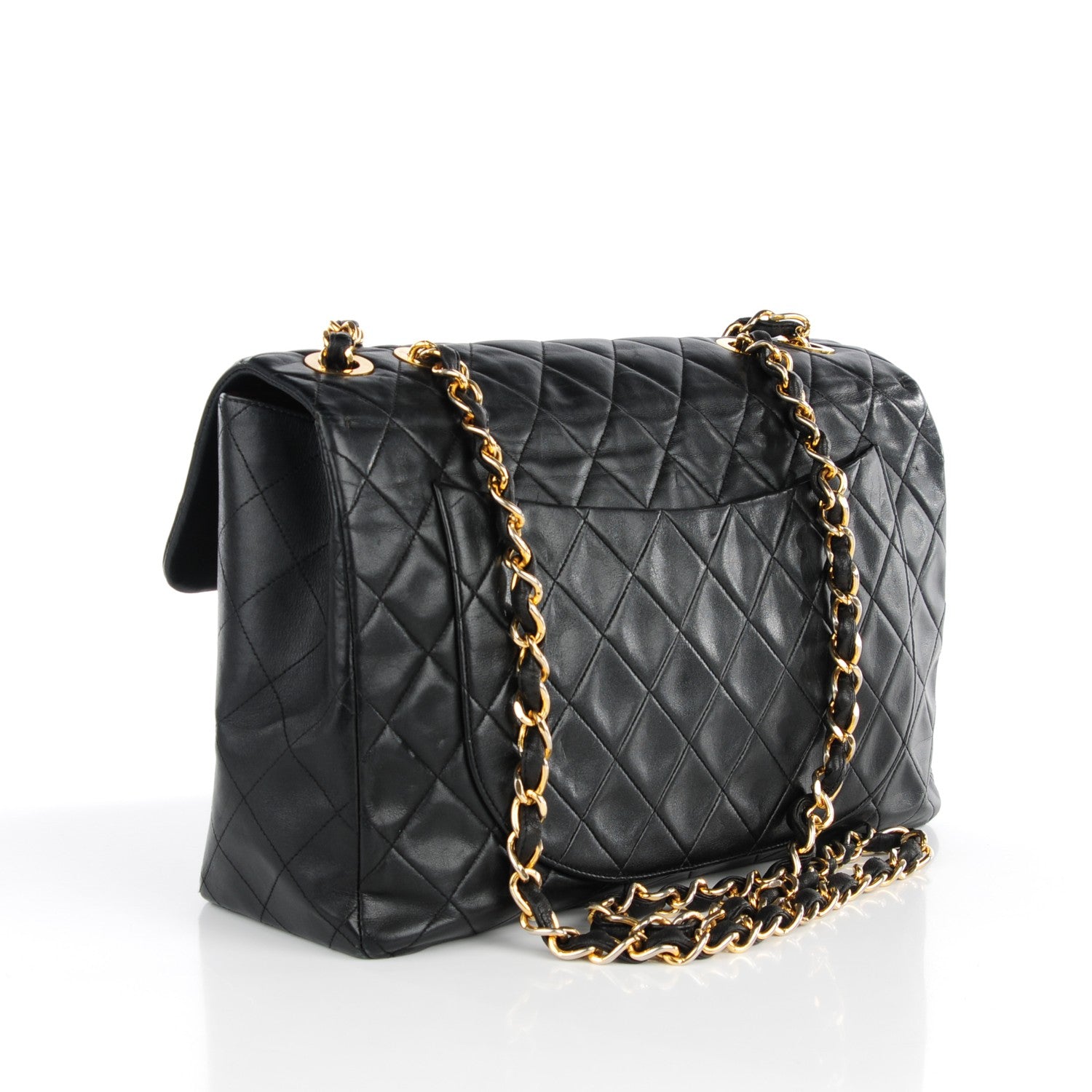 Chanel Lambskin Quilted XL Jumbo Single Flap Black 3 of 13