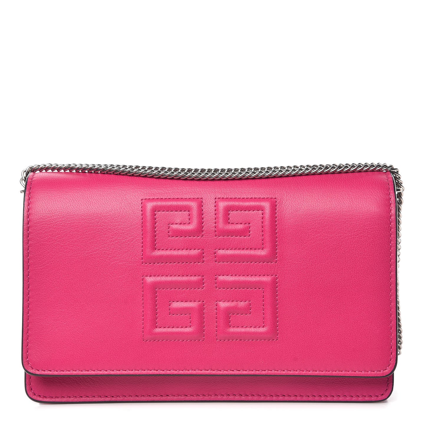 Lambskin Emblem Chain Wallet Cyclamen