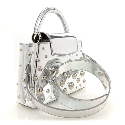 Louis Vuitton LV X YK Metallic Taurillon Brass Metal Dots Capucines BB Silver 3 of 9