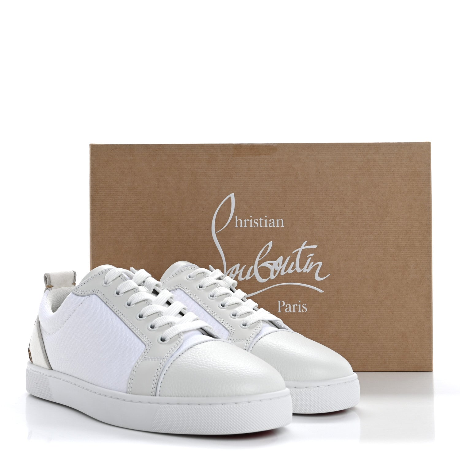 Christian Louboutin Calfskin Mens Fun Junior Low Top Sneaker 42.5 White 10 of 10