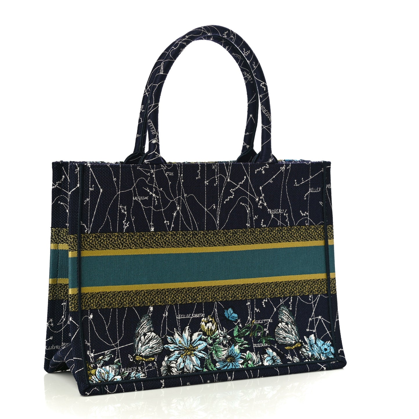 Canvas Embroidered Medium Zodiac Book Tote Blue Multicolor