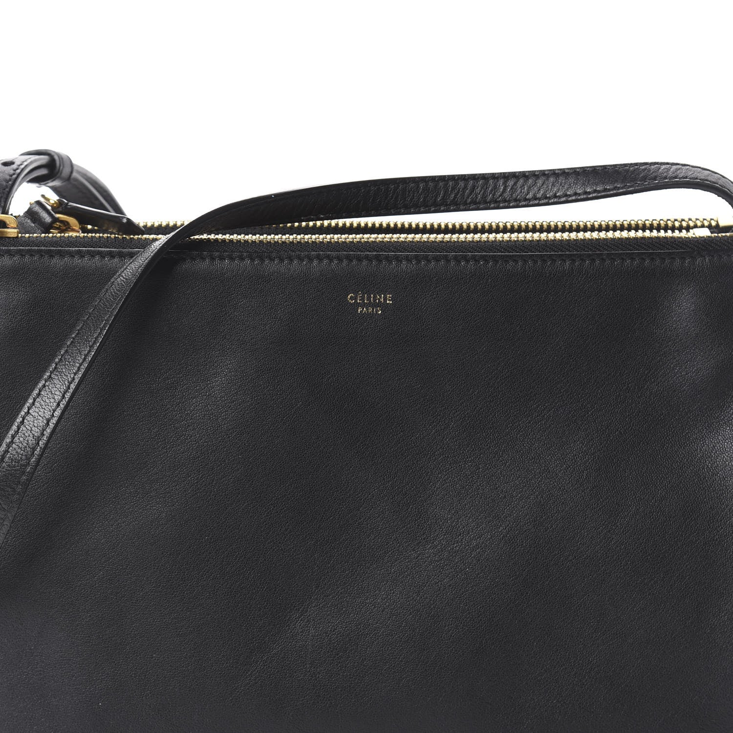 Celine Lambskin Large Trio Crossbody Bag Black 8 of 10