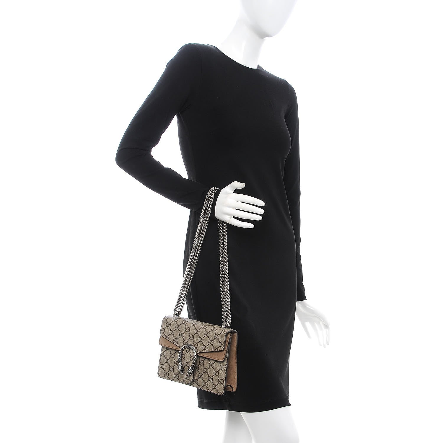 Gucci GG Supreme Monogram Mini Dionysus Shoulder Bag Taupe 3 of 11
