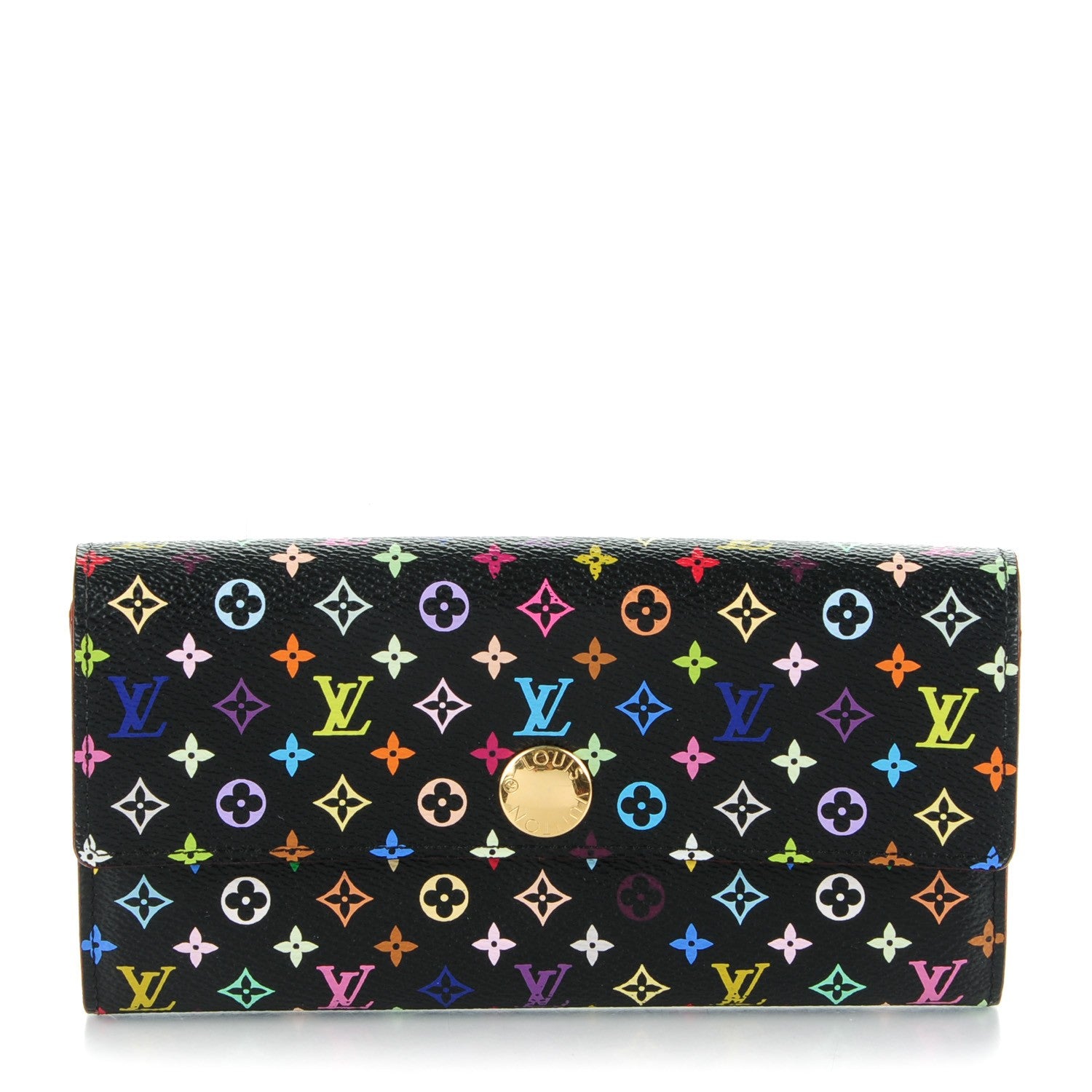 Louis Vuitton Monogram Multicolor Sarah Wallet Black Violet 1 of 7