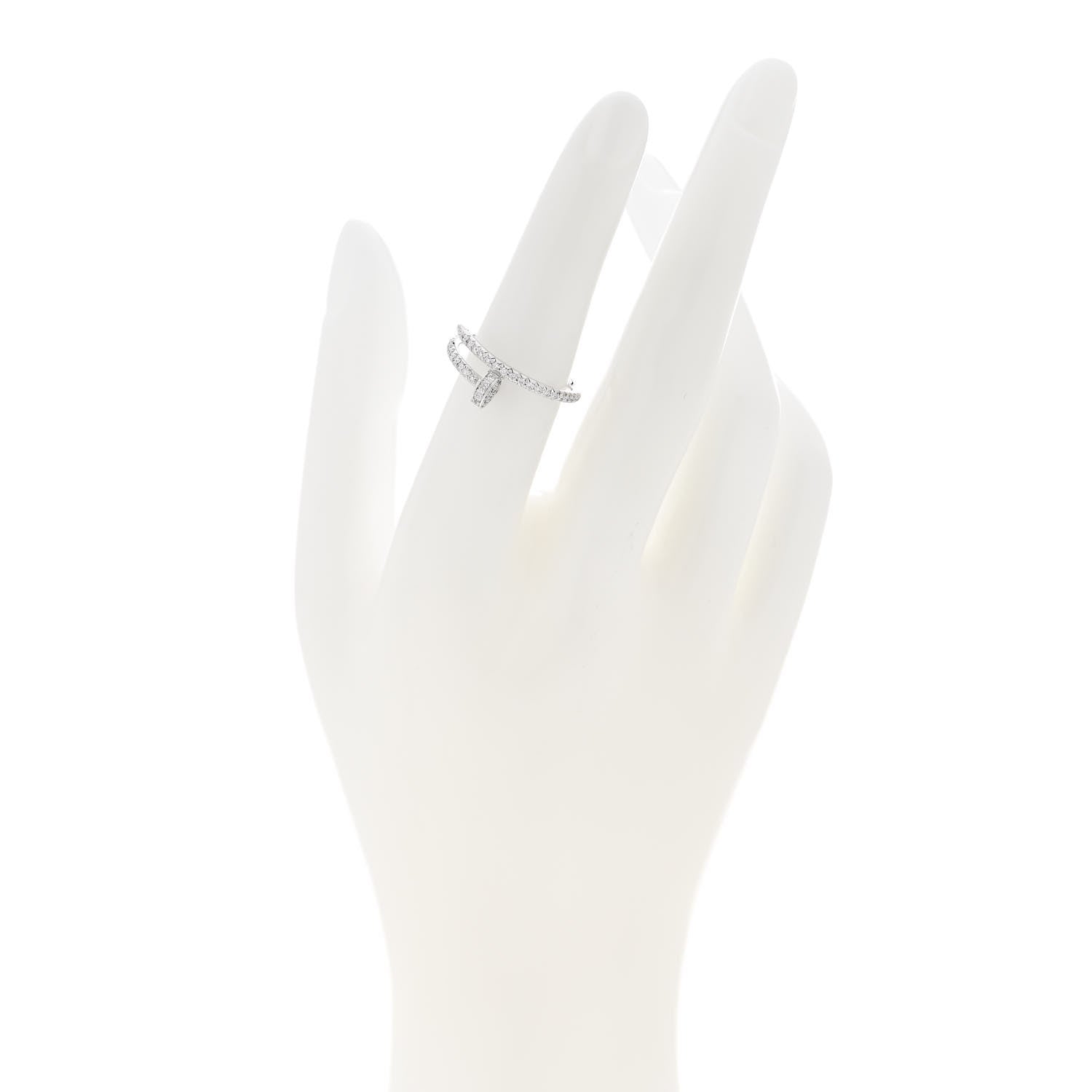 Cartier 18K White Gold Diamond Juste Un Clou Paved Ring 53 6.25 2 of 5