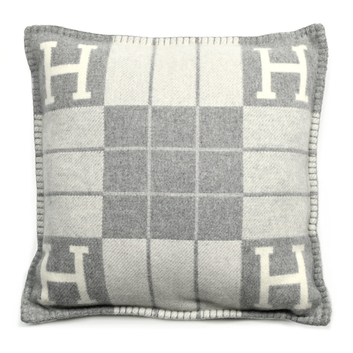 Wool Cashmere Avalon III Pillow PM Ecru Gris Clair
