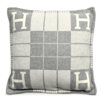 Hermes Wool Cashmere Avalon III Pillow PM Ecru Gris Clair 2 of 8
