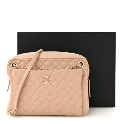 Chanel Lambskin Quilted Large Camera Case Beige Clair 12 of 12
