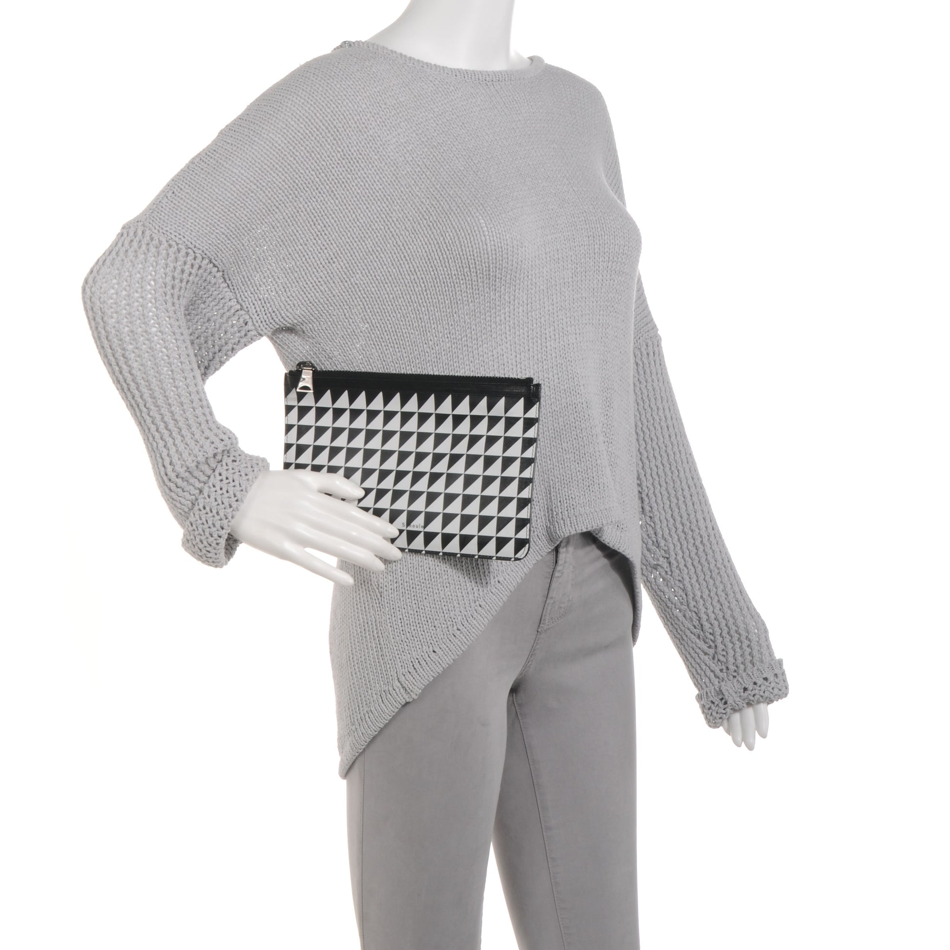 Proenza Schouler Leather Triangle Print Pochette Clutch 2 of 7