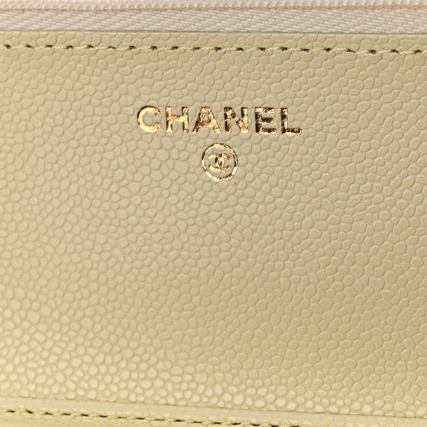 Caviar Quilted Wallet on Chain WOC Light Yellow