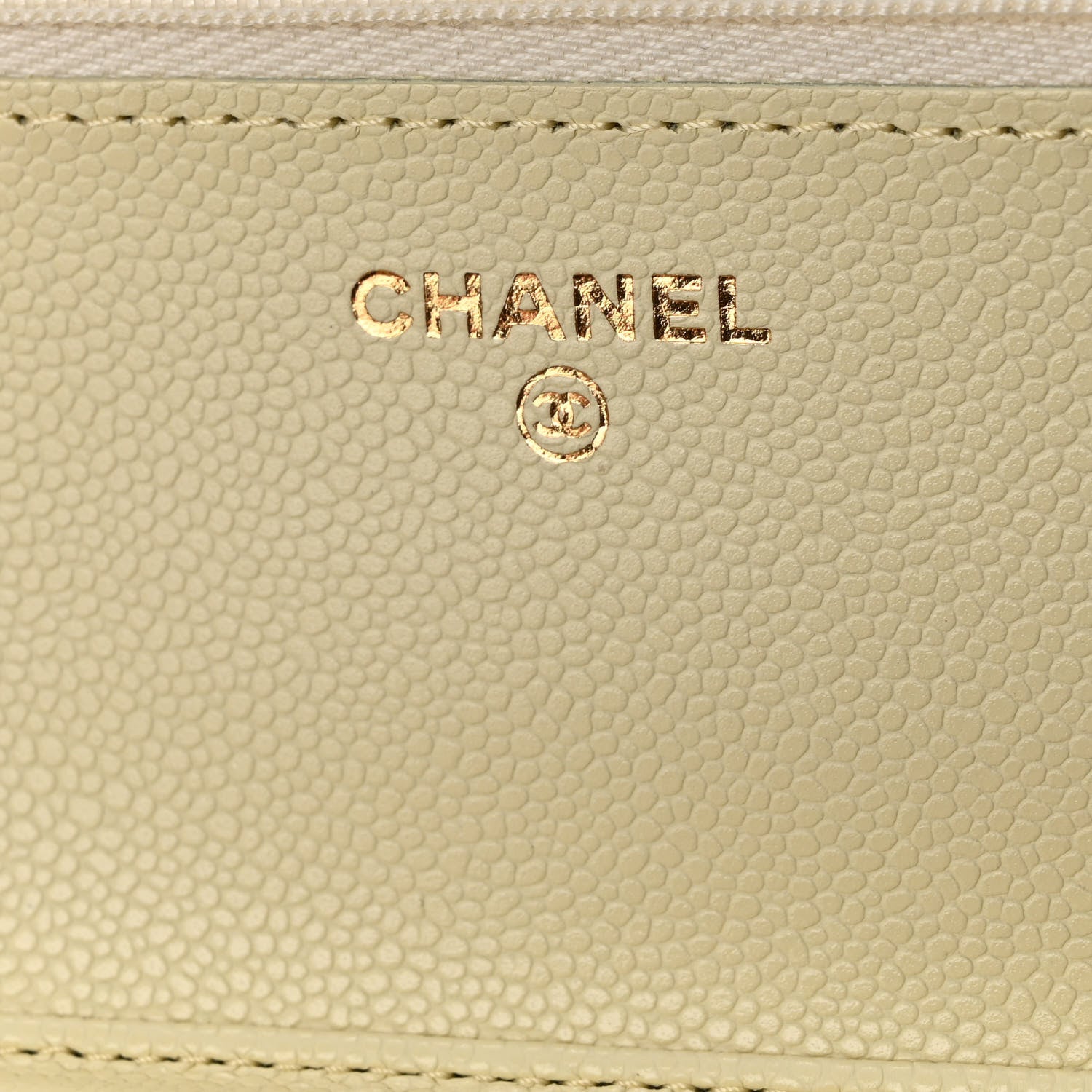 Chanel Caviar Quilted Wallet on Chain WOC Light Yellow 6 of 11
