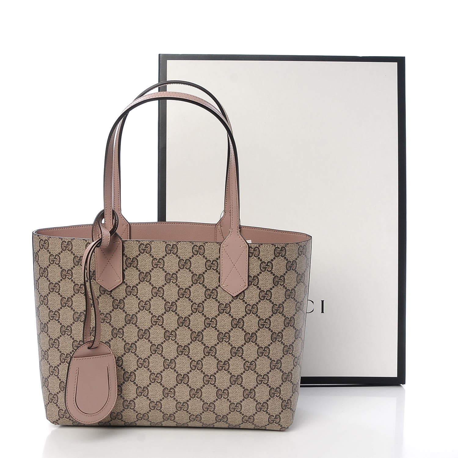 Gucci Textured Calfskin Monogram Small Reversible GG Tote Dark Cipria 11 of 11