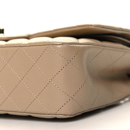 Chanel Iridescent Caviar Quilted Medium Double Flap Dark Beige 10 of 11