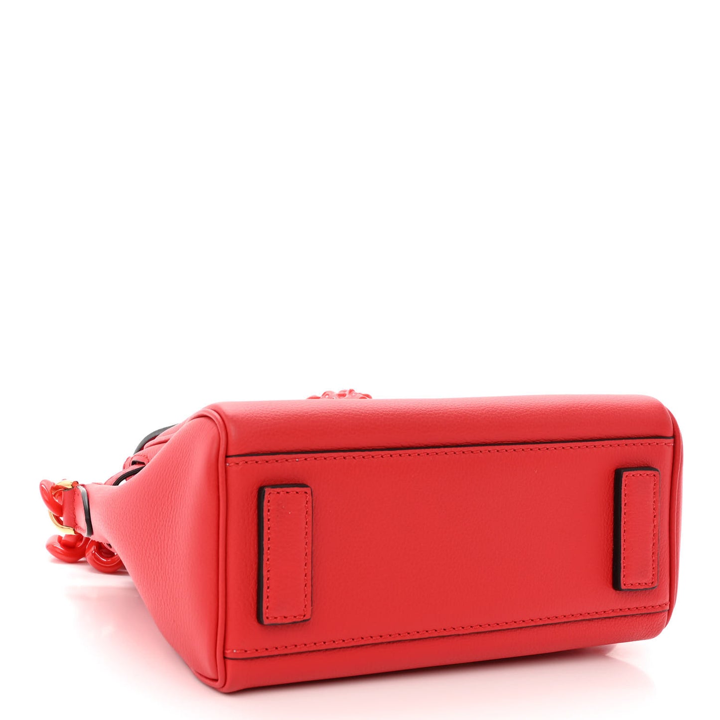 Grained Calfskin Small La Medusa Top Handle Bag Red