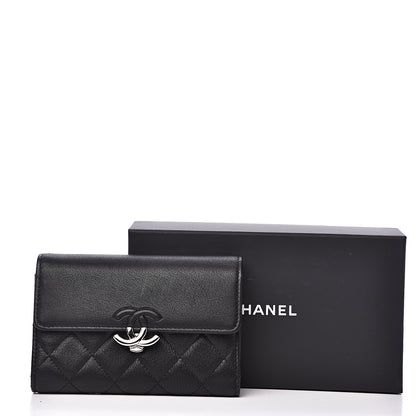 Chanel Lambskin Quilted CC Box Flap Wallet Black 13 of 13