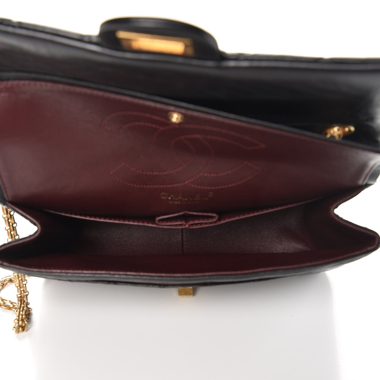 Aged Calfskin Quilted 2.55 Reissue 226 Flap Black