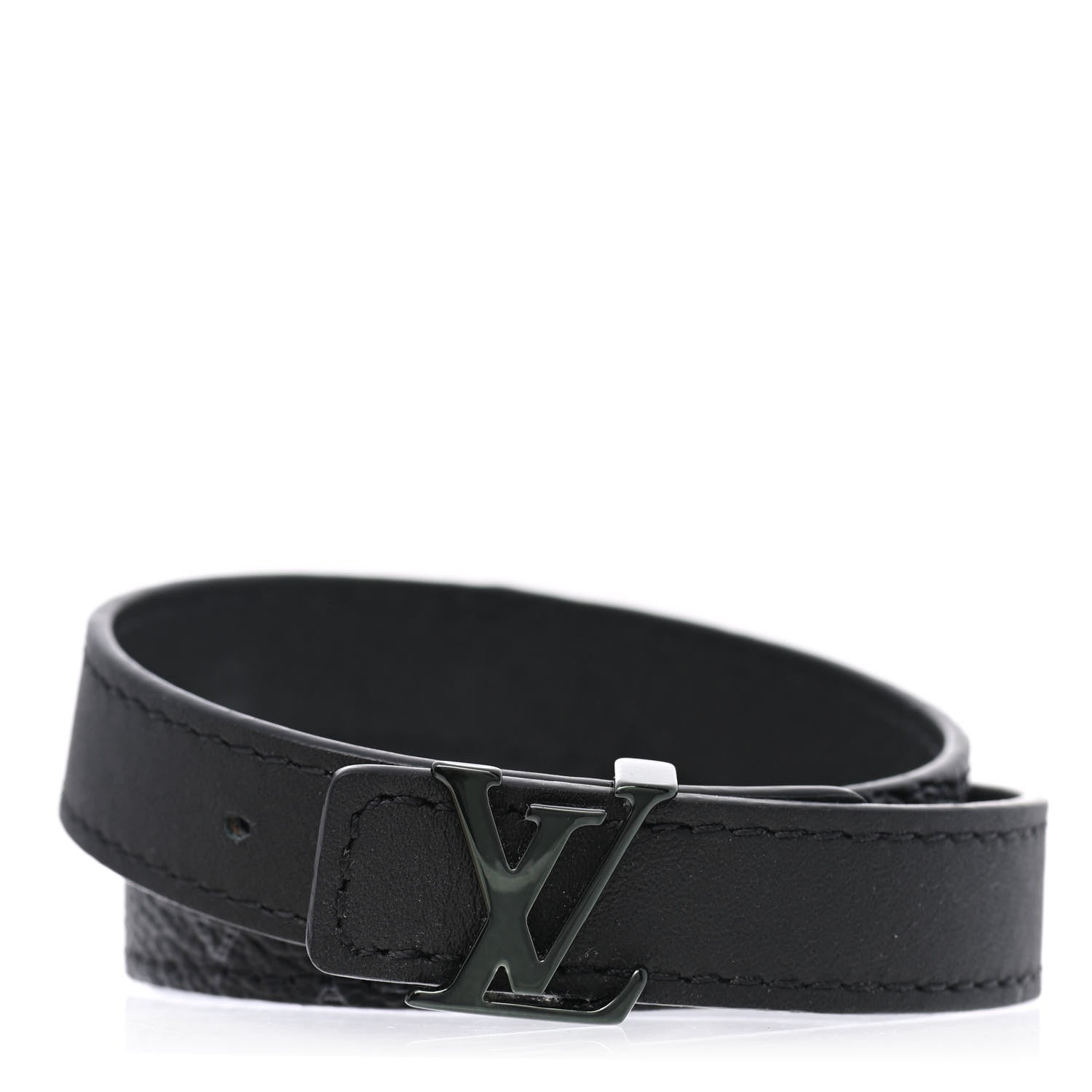 Louis Vuitton Monogram Eclipse LV Initiales Reversible Bracelet 19 1 of 6