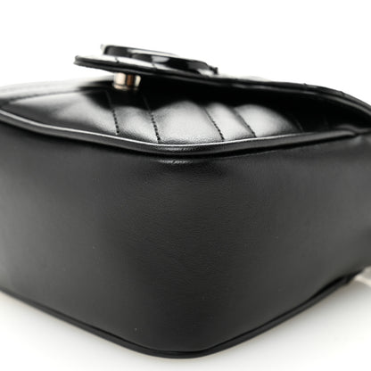 Gucci Calfskin Matelasse Monochrome GG Marmont Chain Mini Belt Bag Black 10 of 11