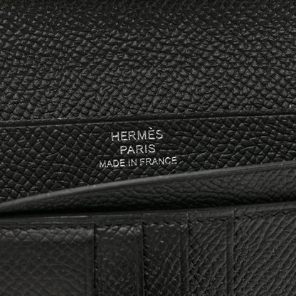 Hermes Epsom Bearn Compact Wallet Black 6 of 8