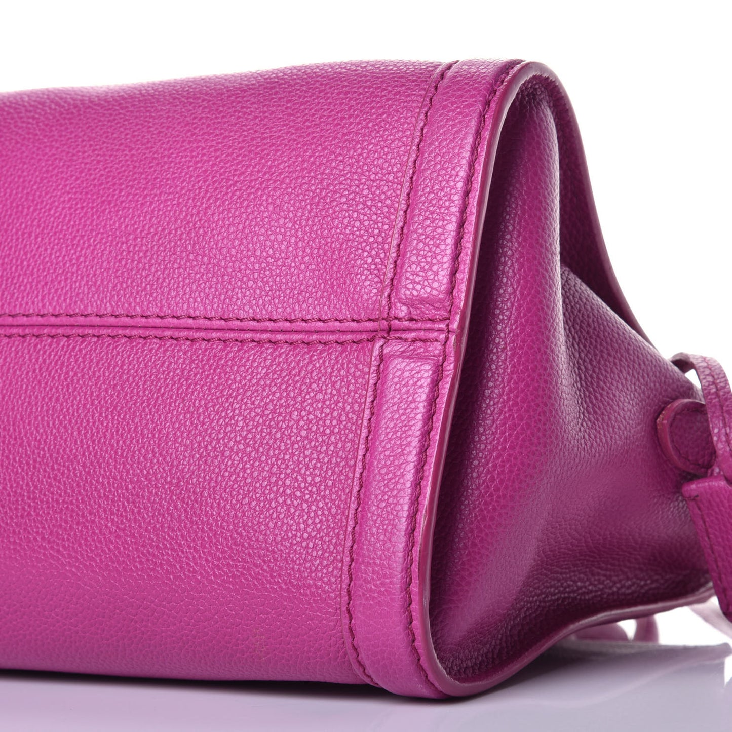 Pebbled Calfskin Skull Padlock Zip Around Tote Bouganville