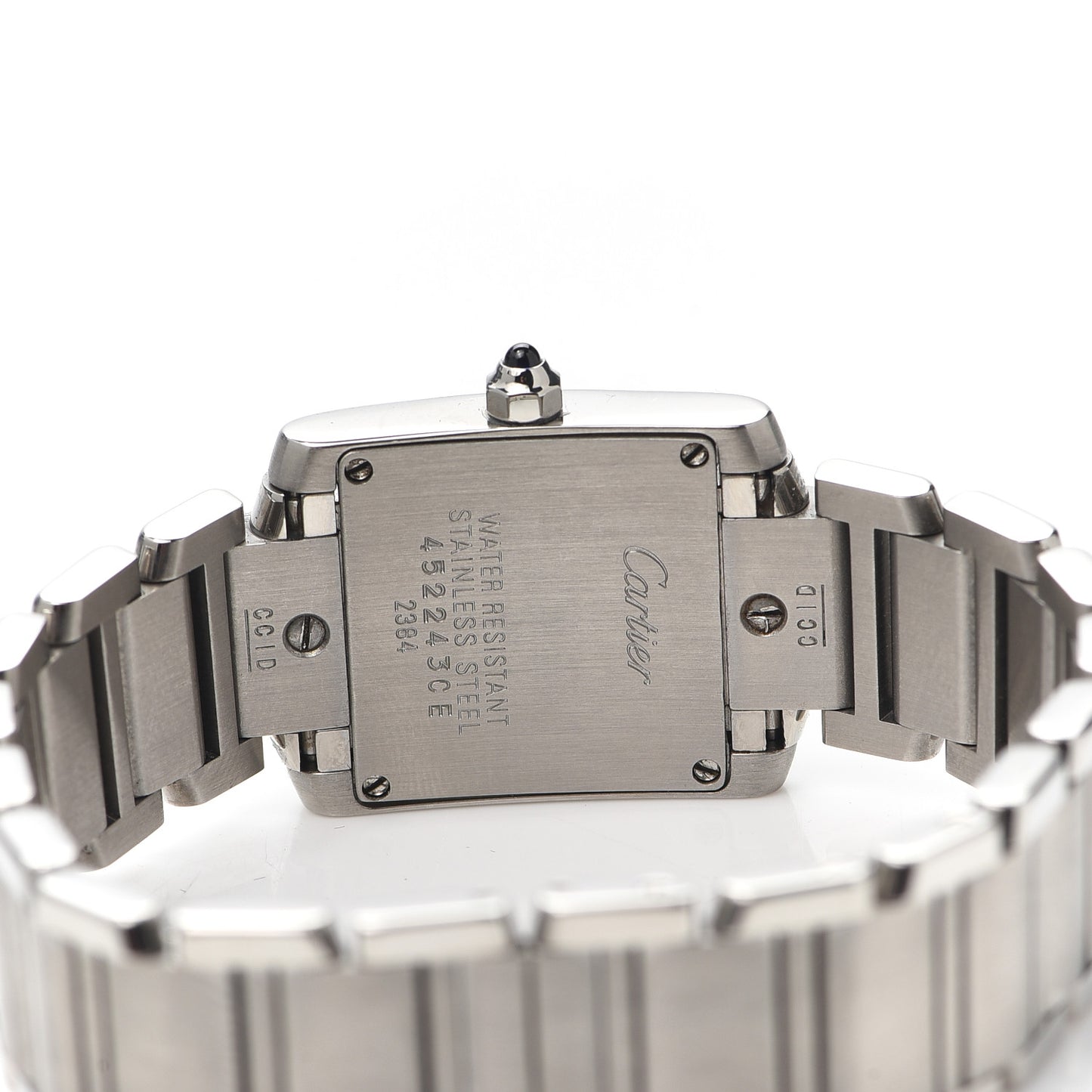 Stainless Steel 20mm Tank Francaise Quartz Watch Black