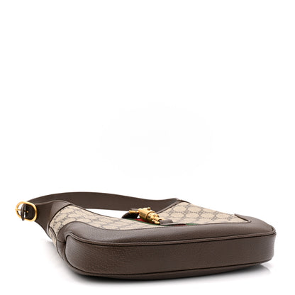 Gucci X BALENCIAGA BB Supreme Monogram Calfskin Web Small Jackie 1961 Hobo Beige Ebony 4 of 10
