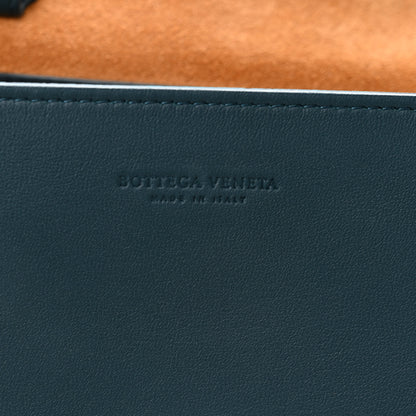 Bottega Veneta Lambskin Maxi Intrecciato Mini Cassette Crossbody Bag Petrol Blue 6 of 9