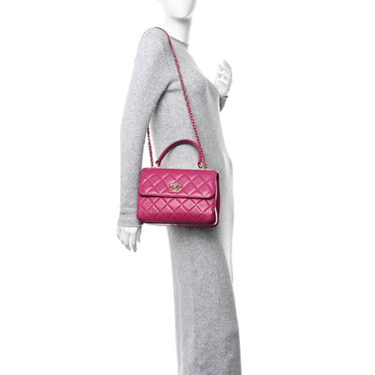 Chanel Lambskin Quilted Small Trendy CC Flap Dual Handle Bag Dark Pink 2 of 12