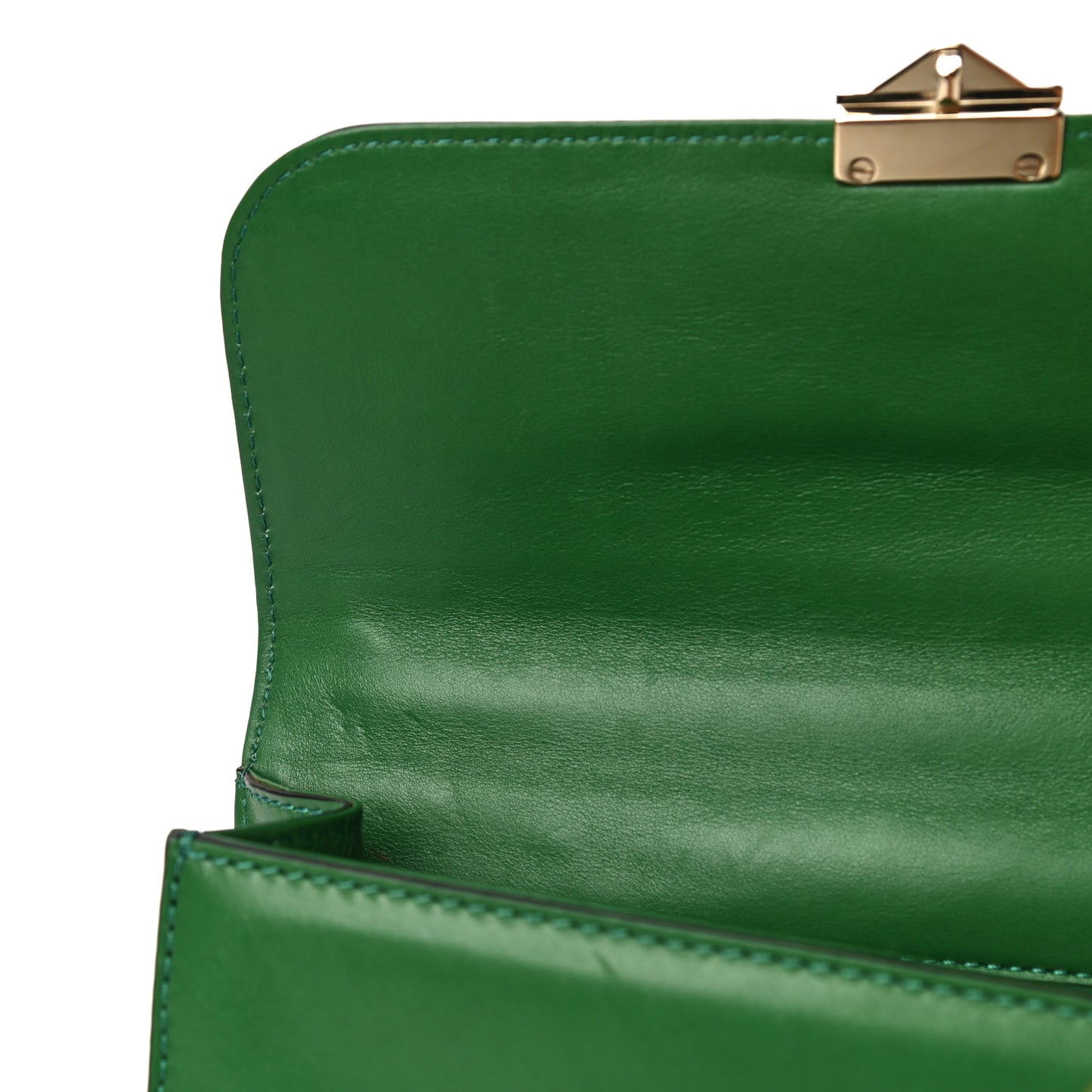 Vitello Medium Glam Lock Rockstud Flap Pop Green